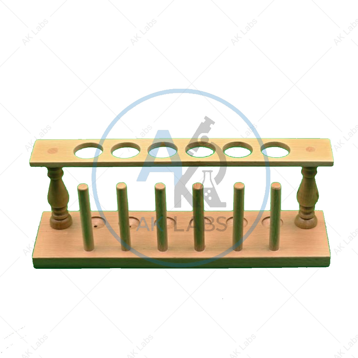 Test Tube Stand (6 Hole) Steam Beech Wooden